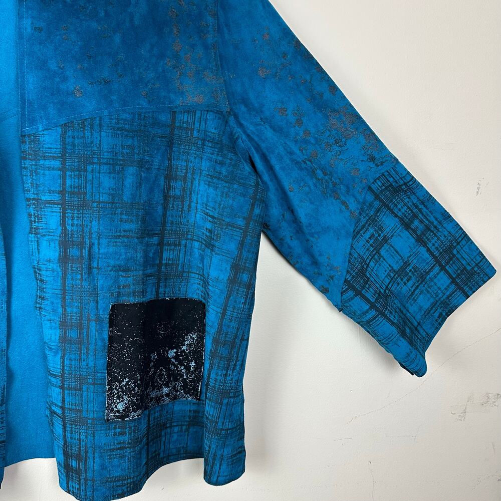 Lemon Grass Patchwork Lagenlook Open Front Jacket… - image 3